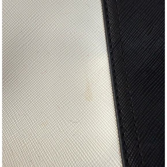 Sharif 1827 Duffel Bowling Purse White Black Structured Hand Held w/ Wallet Chic - Picture 5 of 8